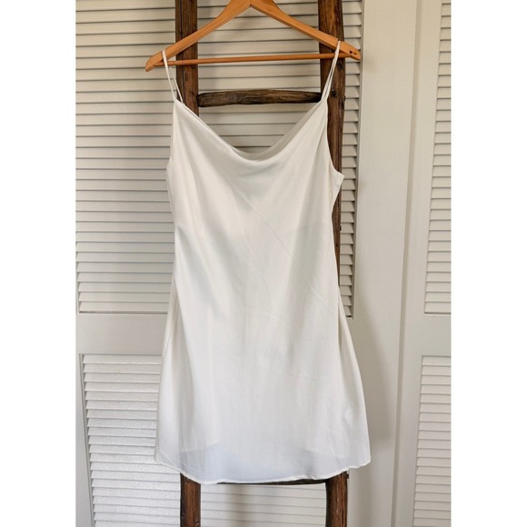 Urban Outfitters Satin Slip Dress Cowl Neck Sleeveless Mini Dress  size L - Picture 2 of 4